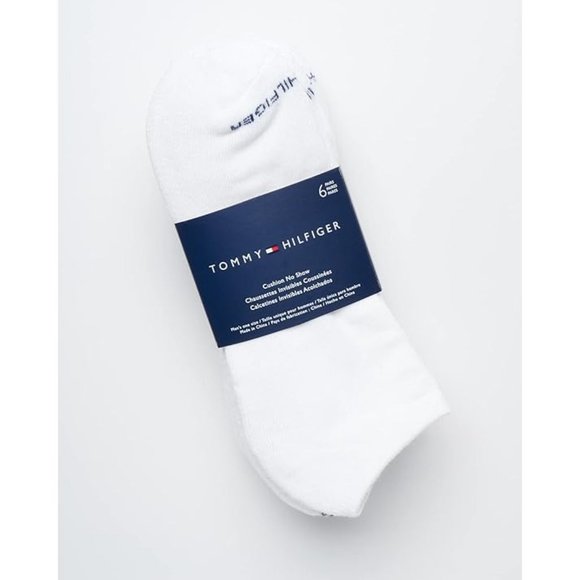 Tommy Hilfiger Men's 6-Pack Athletic Cushion No Show White Ankle Socks Sz: 9-11 - Picture 5 of 6